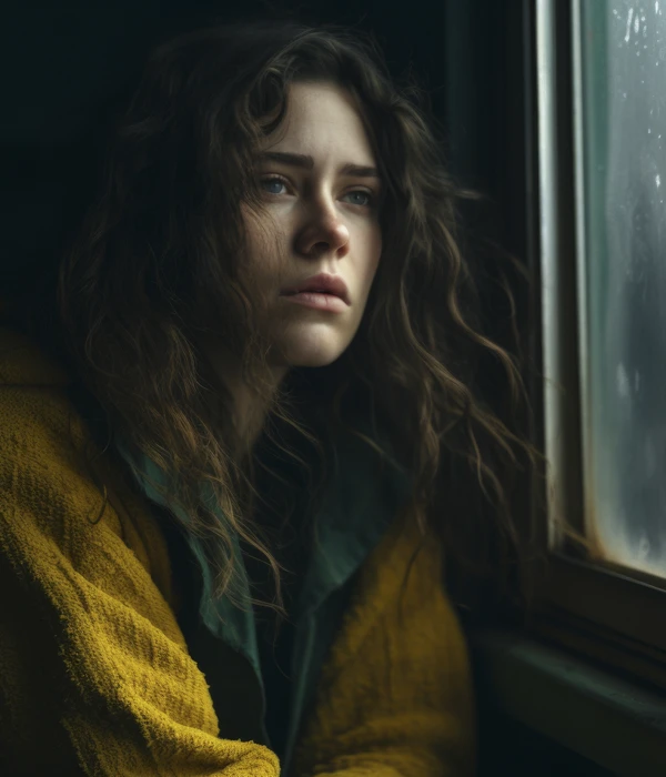 chica deprimida por su adicción